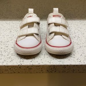 Converse white leather sneakers toddler size 6